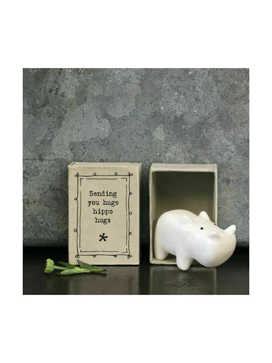 Synchronia Decorative Animal made of Ceramic Hippopotamus 4.5x3.4x2cm 1pcs