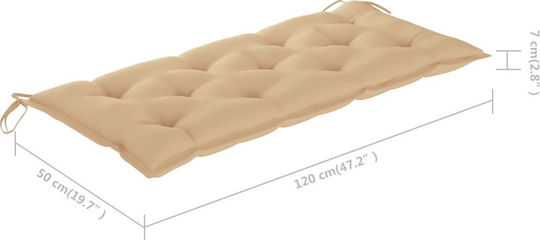 vidaXL Garden Swing Cushion With Backrest Beige 120x100 cm