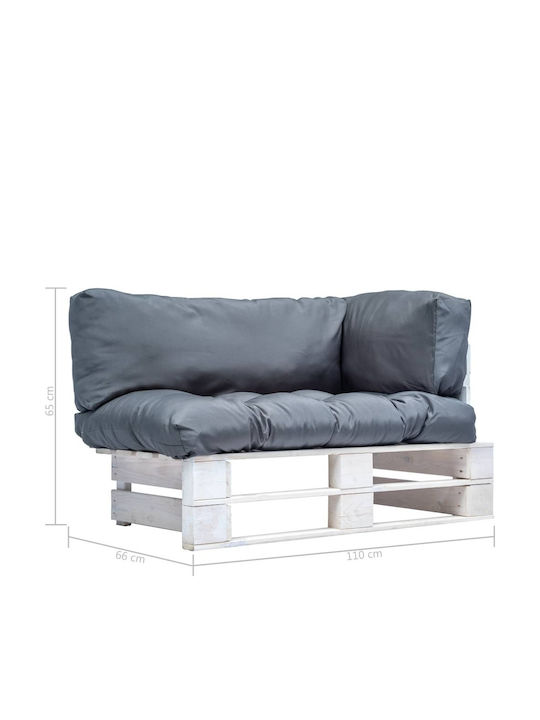 Two-Seater Sofa Outdoor from Pallets with Pillows 110x66x55cm