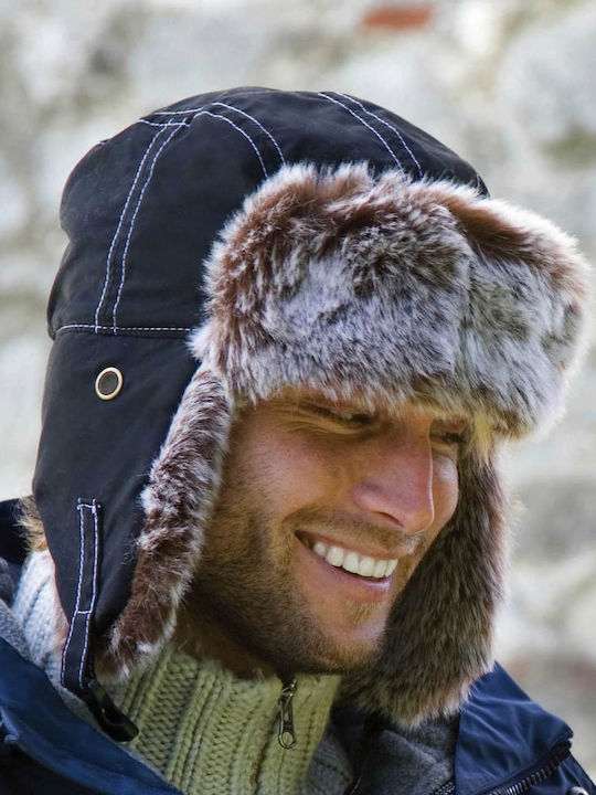 Ohrenklappen Männer Beanie Jet Black