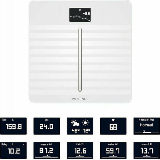 Withings WBS04 Smart Bathroom Scale with Body Fat Counter White