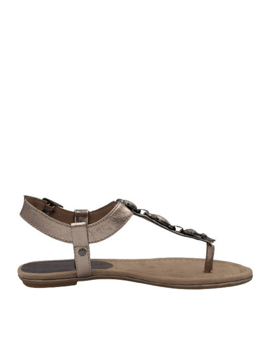 Marco Tozzi Damen Flache Sandalen in Gold Farbe