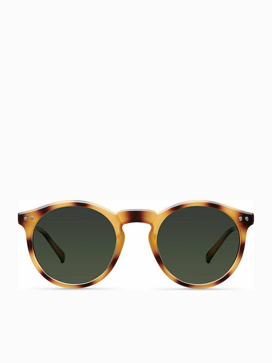 Meller Kubu Sunglasses with Brown Acetate Frame and Green Lenses