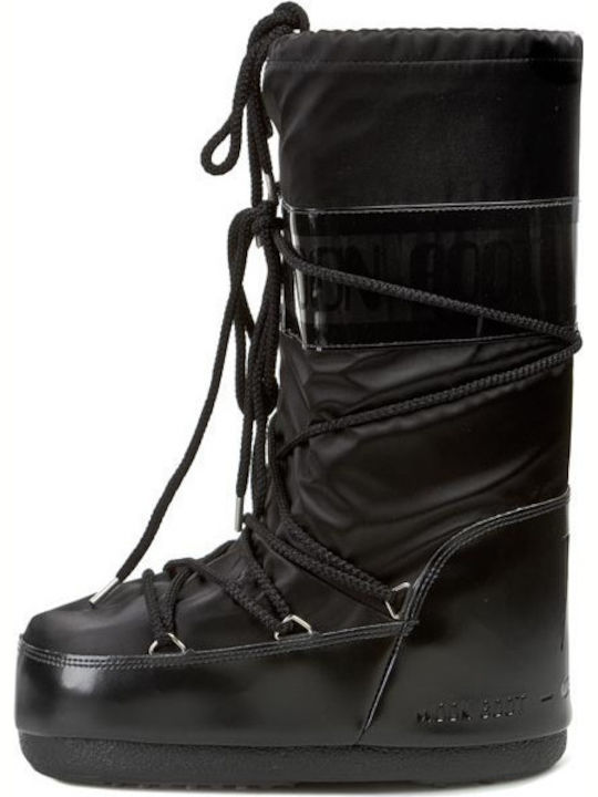 Snow Boots with Laces Icon Black