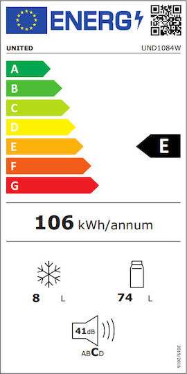 United Mini Bar 82lt Υ83.8xΠ48xΒ56εκ. Λευκό UND1084W