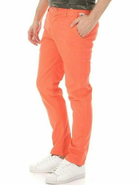 Devergo Men's Trousers Chino Elastic Orange