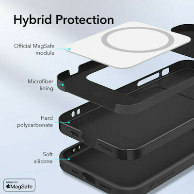 ESR Cloud Coperta din spate Silicon Negru (iPhone 12 / 12 Pro)