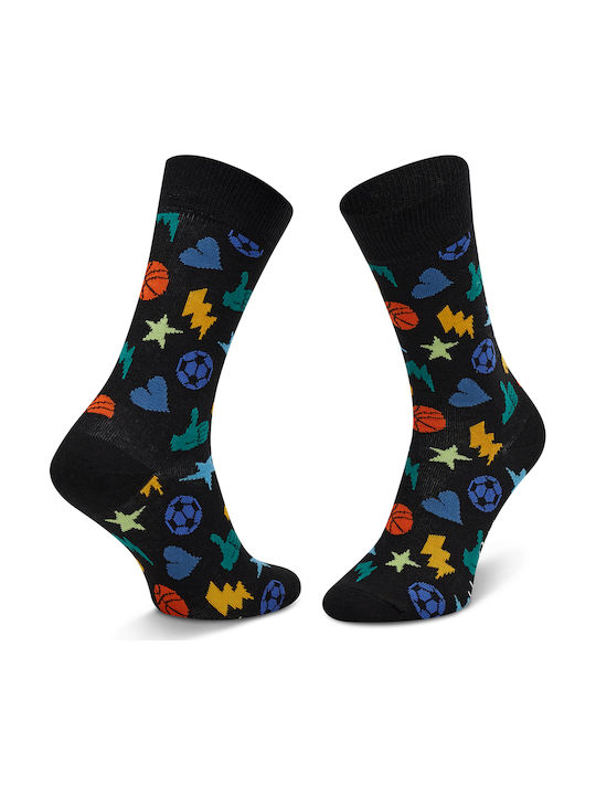 Happy Socks Unisex Κάλτσες με Σχέδια Μαύρες