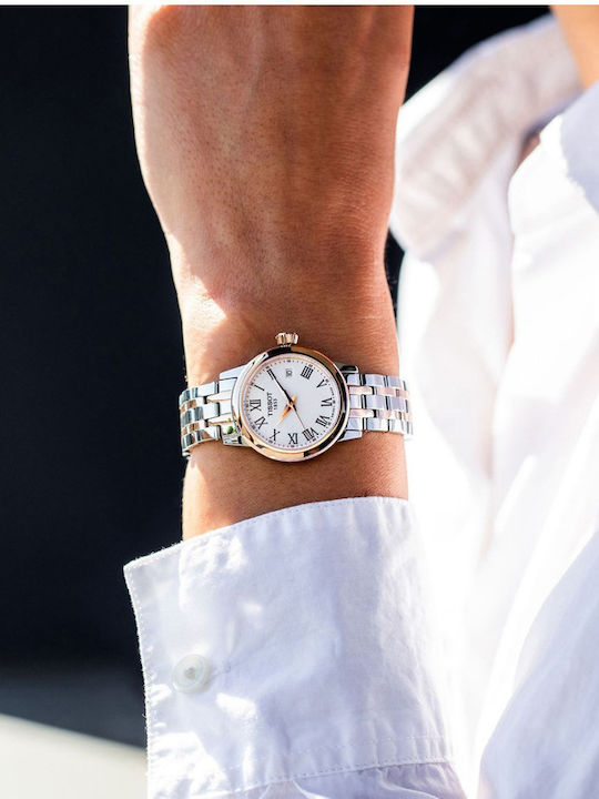 Tissot Classic Dream Γυναικείο Ρολόι 28mm Μπαταρίας με Ασημί Μεταλλικό Μπρασελέ