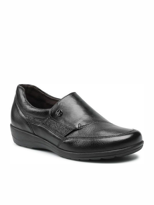 Caprice Δερμάτινα Ανατομικά Γυναικεία Slip-On Μαύρα