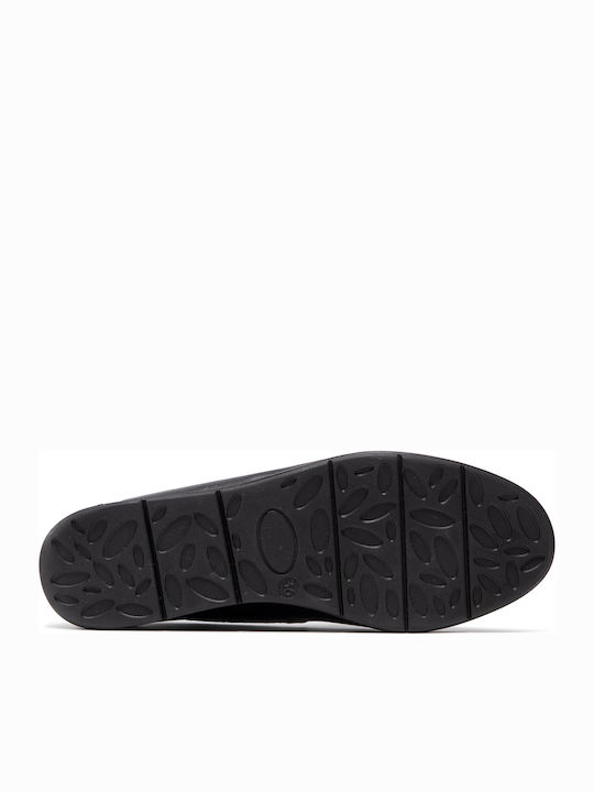 Leather Women's Moccasins in Black Color