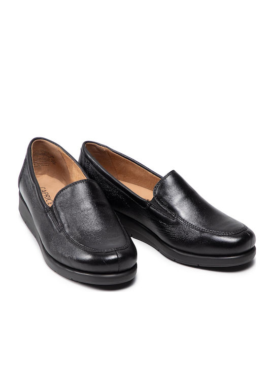 Leather Women's Moccasins in Black Color