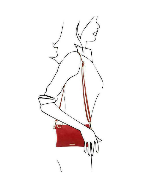 Leather Women's Clutch Red