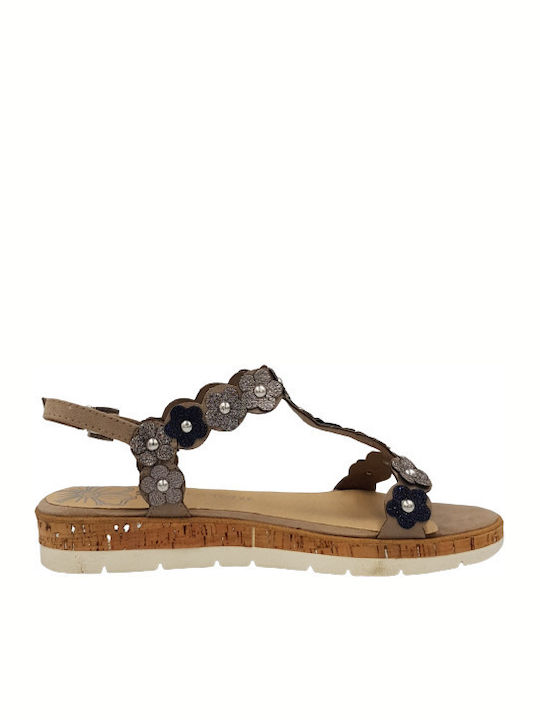 Marco Tozzi Damen Flache Sandalen in Braun Farbe