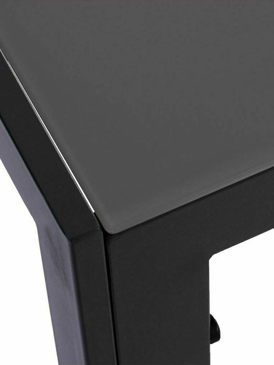 Маса Стабилна Метален със Стъклена Повърхност Ofer Сив 150x90x75бр
