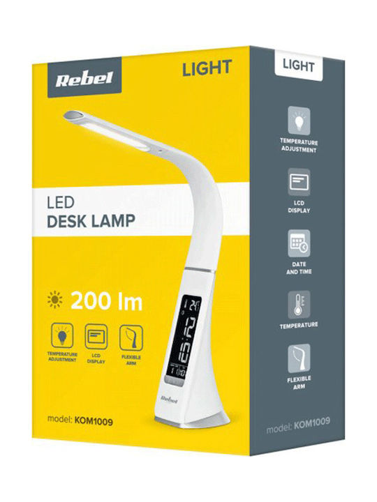 Rebel LED Schreibtischlampe mit flexiblem Arm in Weiß Farbe