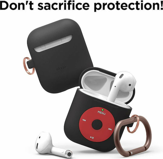 Elago Retro AW6 Hang Case Silicone with Hook in Black color for Apple AirPods 1 / AirPods 2