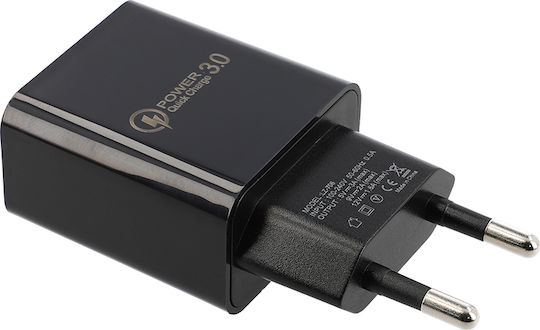 Lamtech Charger with USB-A Port and Cable micro USB 18W Quick Charge 3.0 Blacks (LAM021967)