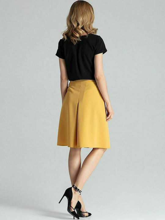 Figl M667 High Waist Midi Skirt in Yellow color 132468