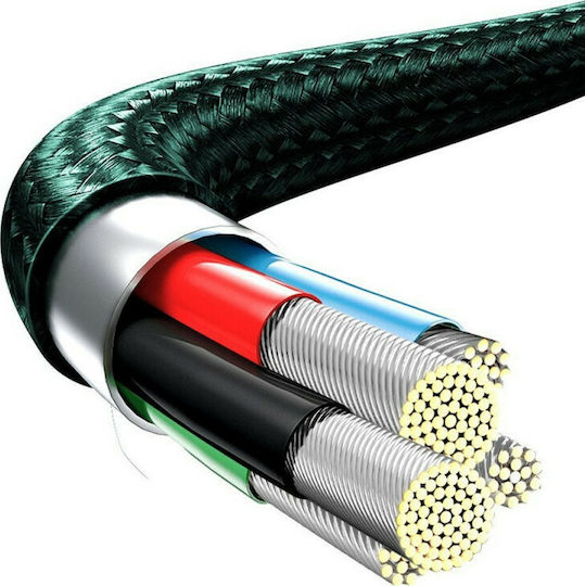 Baseus Rapid Series Braided USB to Lightning / Type-C / micro USB 1.5m 3A Cable Green (CAMLT-SC06)