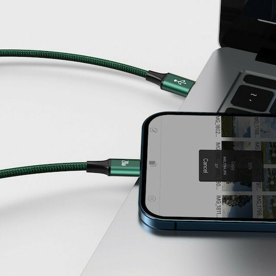 Baseus Rapid Series Braided USB to Lightning / Type-C / micro USB 1.5m 3A Cable Green (CAMLT-SC06)