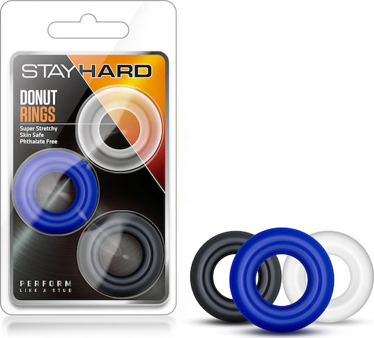 Blush Stay Hard Donut Cock Rings 3-Pack