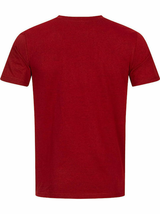 Lonsdale Men's Short Sleeve T-shirt Marl Red