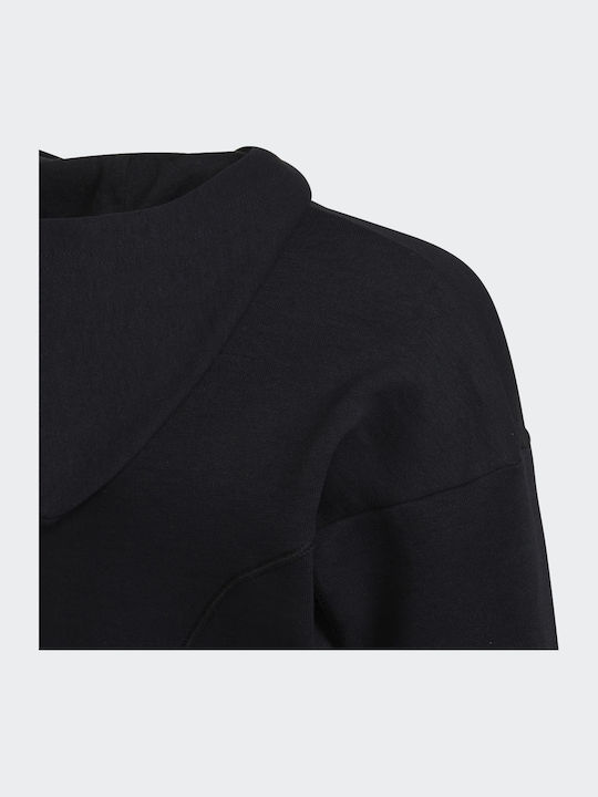 Kids Sweatshirt Cropped with Hood Black XFG Regular