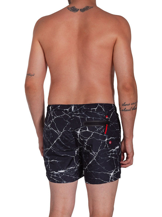 Garage Fifty5 Herren Badebekleidung Shorts Schwarz mit Mustern