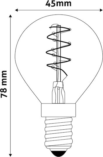 Avide ABLSFMG14EW-3W LED крушка 3W 78mm за фасунга E14 и форма G45 Топло бяло 180лм
