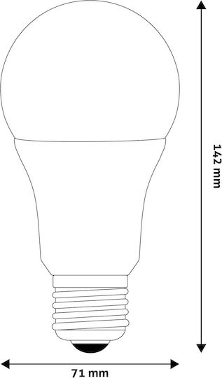 Avide ABG27CW-16W-AP Λάμπα LED 16W 71mm για Ντουί E27 και Σχήμα A70 Ψυχρό Λευκό 2010lm