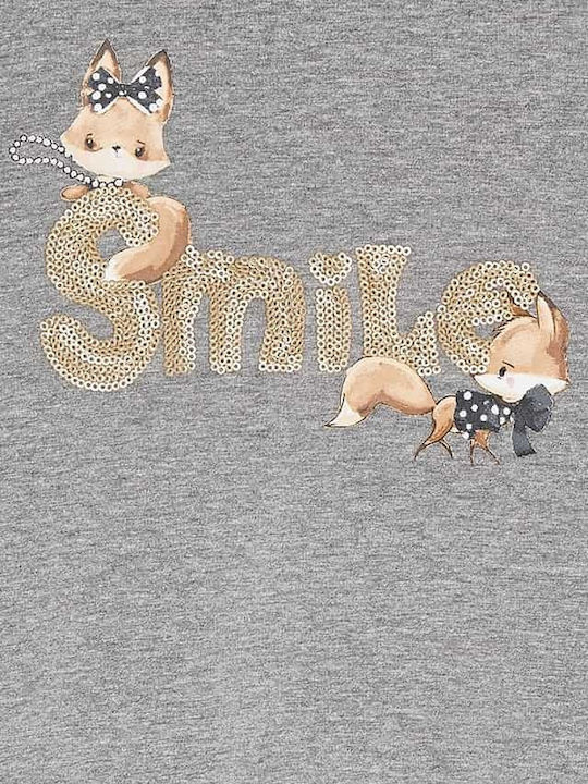 Детски Суичър Сив Letters Birds