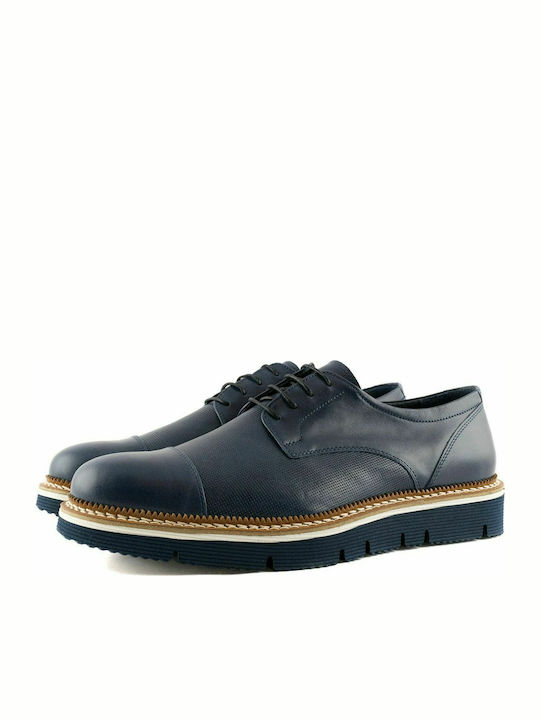 Steve Kommon 872 Leder Herren Freizeitschuhe Blau