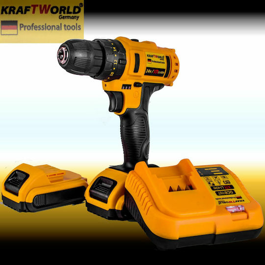 Kraftworld Schlagbohrmaschinen Bohrschrauber Batterie 24V 2x5Ah