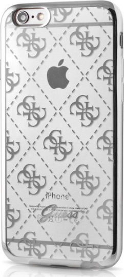 Guess Back Cover Σιλικόνης Ασημί (iPhone 5/5s/SE)