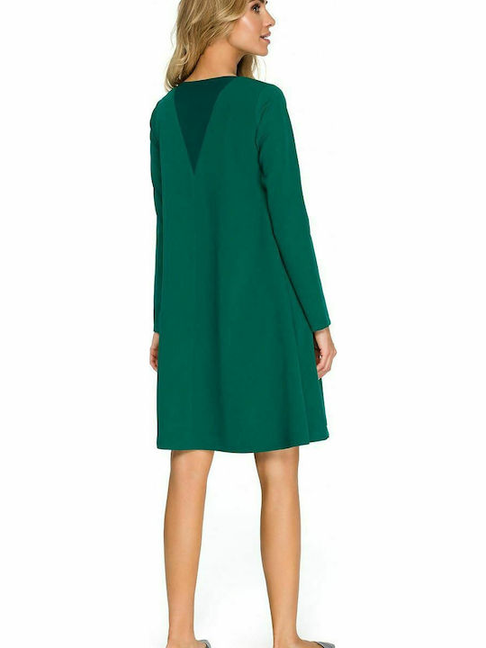 Stylove All Day Long Sleeve Mini Dress Green , Regular Fit S137 124806