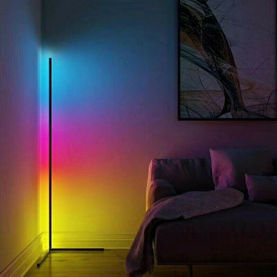 LED Floor Lamp H156.2cm. with RGB Light Black