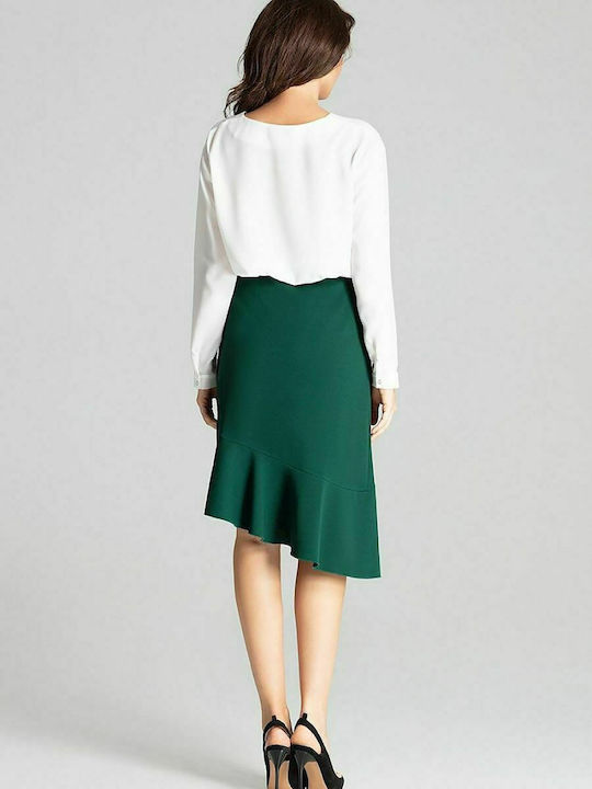 Lenitif L065 High Waist Mini Skirt in Green color