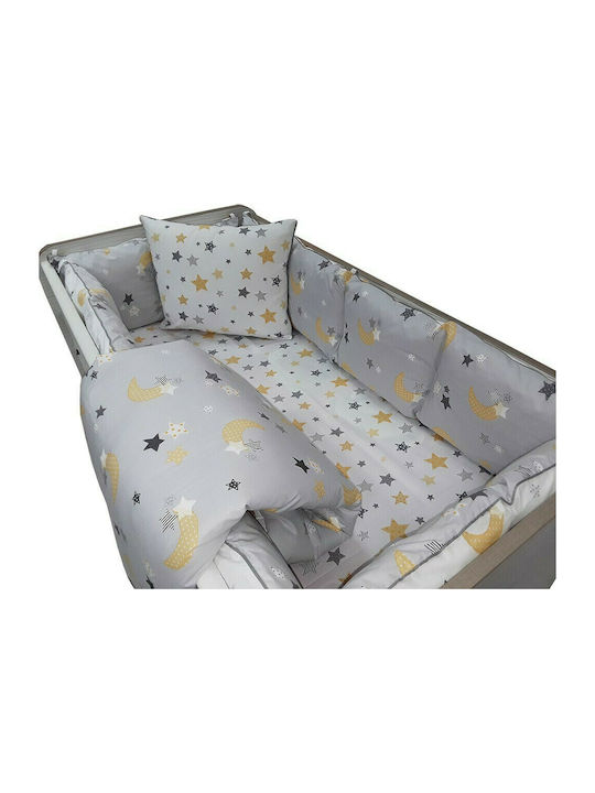 Beboulino Mückennetz Kinderbett Moon Stars aus Tüll 708-0708-1729 Gray 150x450cm