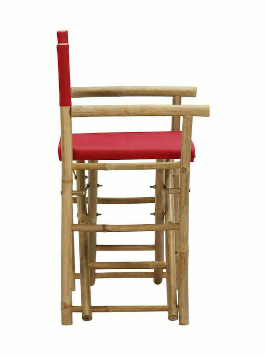Regiestuhl Bamboo Red 2Stück 60x45x88εκ.