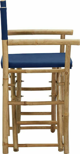 Scaun de regizor Lemn Albastru 2buc 60x45x88cm