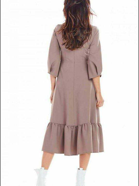 Awama Midi Dress Beige