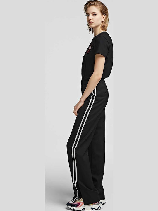 Women's High-waisted Fabric Trousers Flared Black