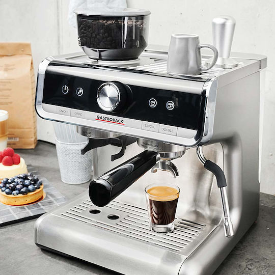 Gastroback Design Espresso Barista Pro Automat Espressoare 1550W Presiune 15bar cu Râșniță Argintiu 42616