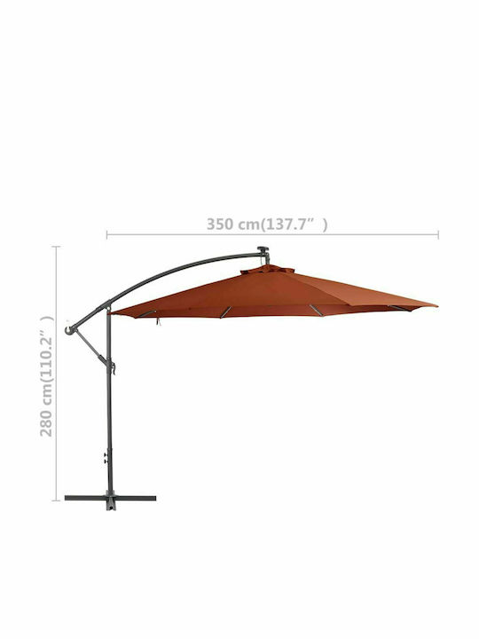 Umbrelă Suspendată Rotundă Metalică Teracotă Φ3.5m