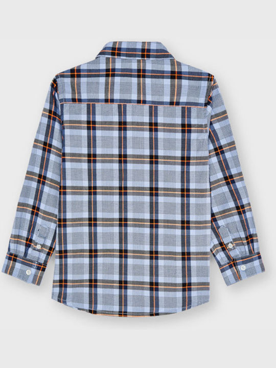 Mayoral Kids Checked Shirt Light Blue