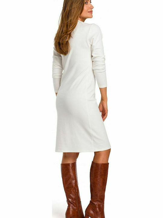 Stylove All Day 3/4 Sleeve Cotton Midi Dress Ecru , Regular Fit S178 135265