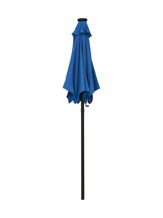 Round Aluminum Parasol Azur Blue Diameter 2xHeight 2.11m