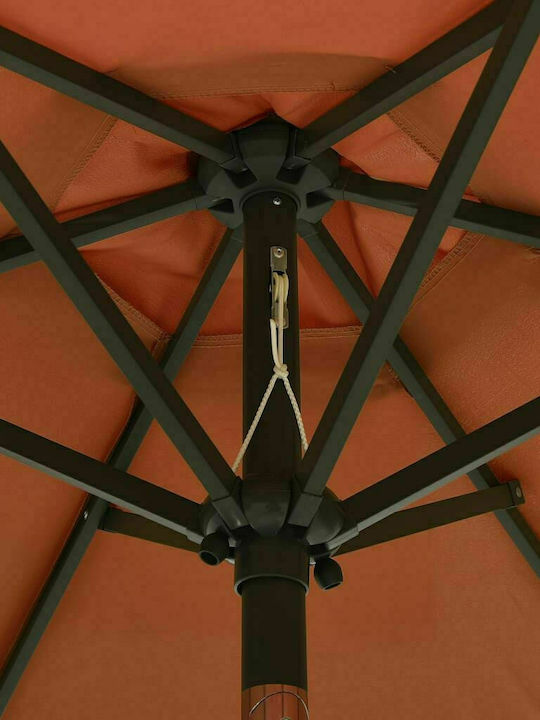 Round Aluminum Parasol Terra Cotta Diameter 2m