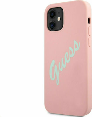 Guess Vintage Silicone Back Cover Pink (iPhone 12 mini)